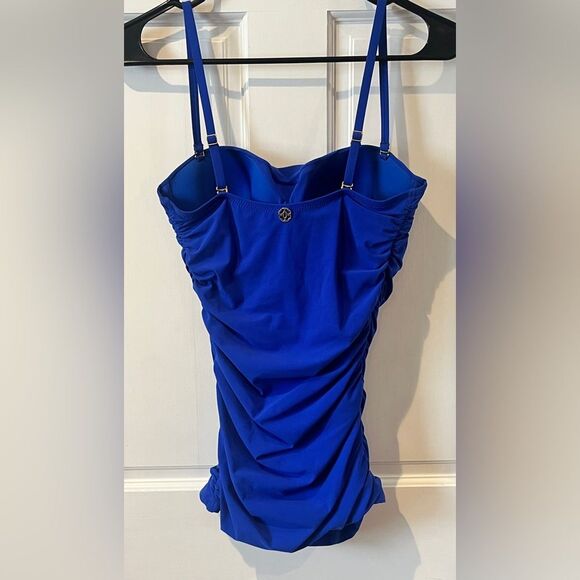 Natori Tummy Control Deco Blue Tankini top Size 6 B/C - Picture 6 of 6